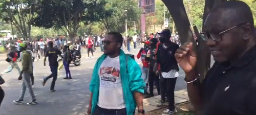 Thirdway Alliance party leader Ekuru Aukot during the protests on Tuesday, June 25, 2024, in Nairobi. Screenshot/@EAukot/X