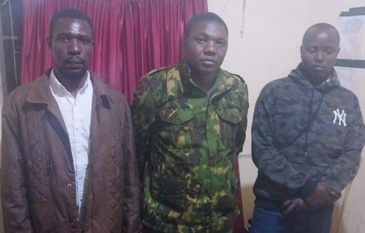 suspects arrested by police. PHOTO/@NPSOfficial_KE/X