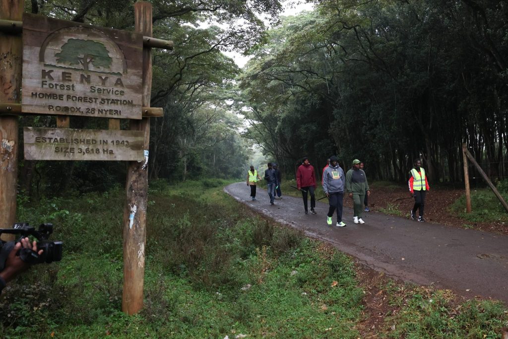 Deputy President Rigathi Gachagua and wife Dorcas approach Hombe Forest sign post PHOTO/ ttps://www.facebook.com/DPGachagua