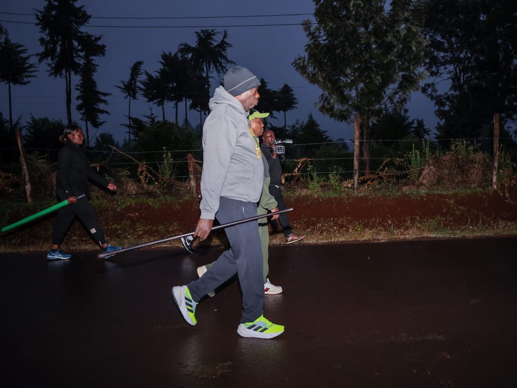 Side view of Deputy President Rigathi Gachagua and wife Dorcas during walk in Hombe Forest post PHOTO/ ttps://www.facebook.com/DPGachagua