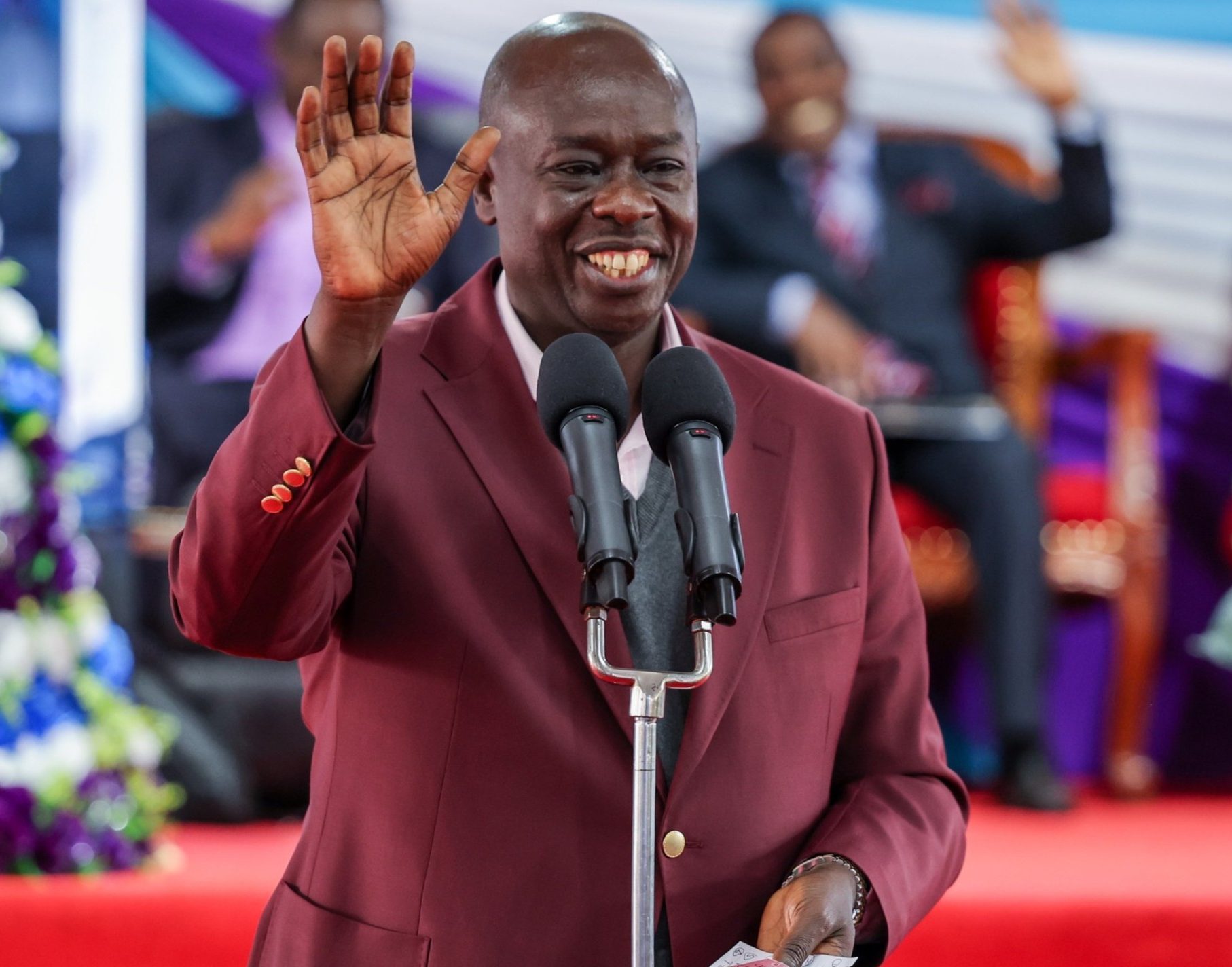 Deputy President Rigathi Gachagua speaking at PEFA church in Mwea, Kirinyaga County on Saturday, July 20, 2024. PHOTO/@rigathi/X