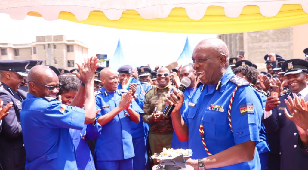 Acting Inspector General of Police Douglas Kanja when he presided over the closing ceremony of Sub-County Police Commanders Course on June 21, 2024. PHOTO/@NPSOfficial_KE/X