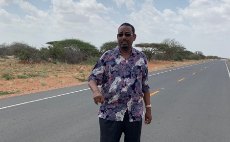 Daadab MP Farah Maalim while overseeing a road construction in his constituency. PHOTO/@FarahMaalimM/X