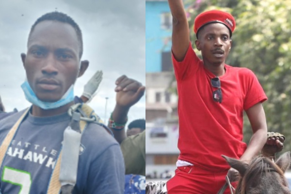 A photo collage of comedian Eric Omondi and Kyalo Wambua, man who retrieved bodies from Kware. PHOTOs/@Anamidaudi/X &@ericomondi/Instagram