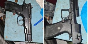 Pistols recovered from the gang by DCI detectives. PHOTO/@DCI_Kenya/X