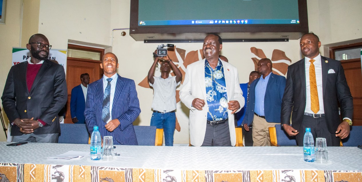 Raila Odinga at Pan African Youth Convention. PHOTO/@RailaOdinga/X