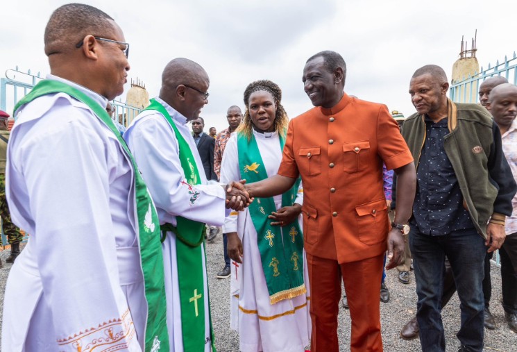 President William Ruto attending a church service in Taita Taveta County on Sunday July 28, 2024. PHOTO/@WilliamsRuto/X