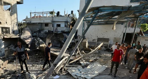 The aftermath of the airstrike. PHOTO/Reuters
