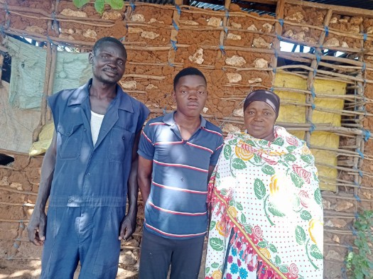 Suheil Mkalla With his parents Rashid Mumba(Left) and his mother Tatu Mohamed at their home in Kombani in Matunga sub-county