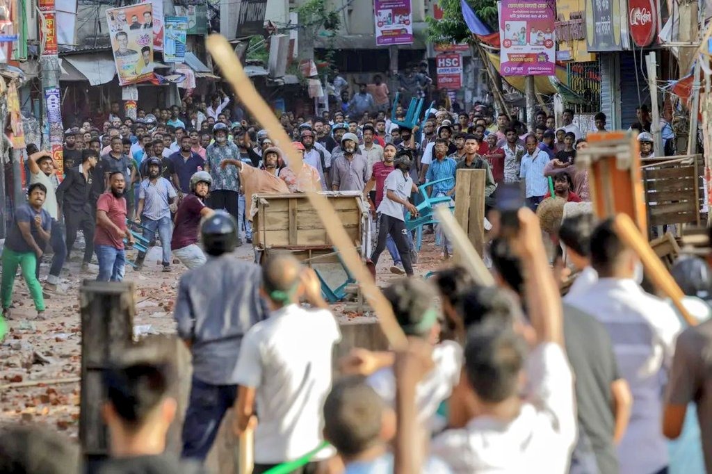 Protests in Bangladesh. PHOTO/@nanana365media/X