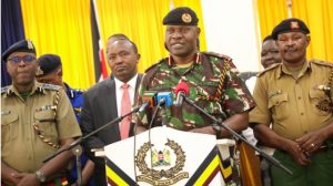 Acting Police Inspector General Gilbert Masengeli during a press briefing on August 6, 2024. PHOTO/@NPSOfficial_KE/X