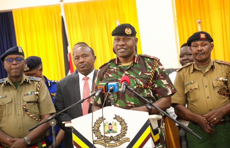 Acting Police Inspector General Gilbert Masengeli during a press briefing on August 6, 2024. PHOTO/@NPSOfficial_KE/X