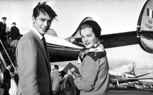 Alain Delon with German-French actress Romy Schneider in 1959 at Orly airport near Paris. PHOTO/AFP