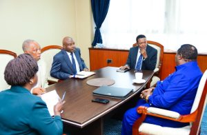 Labour Cabinet Secretary Alfred Mutua and COTU Secretary General Francis Atwoli during a meeting on Tuesday, August 20, 2024. PHOTO/@LabourSPKE/X