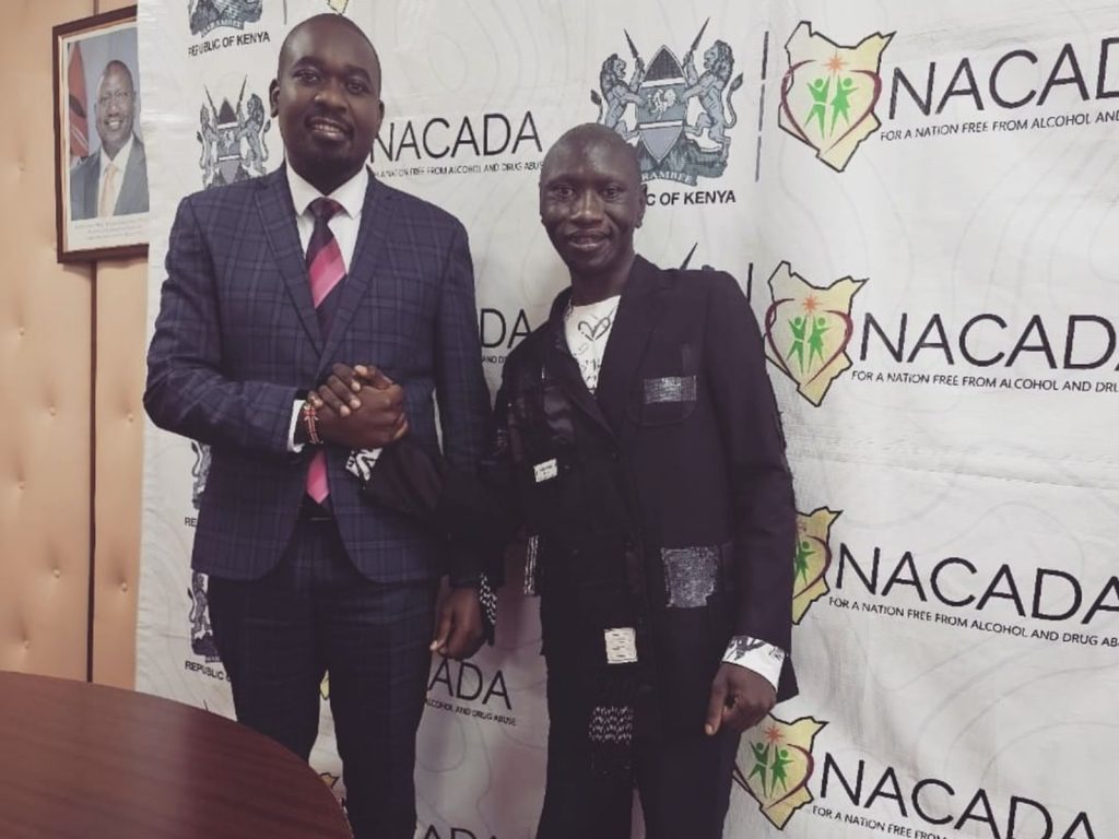 Stevo SimpleBoy during his meeting at the NACADA's offices on August 21,2024. PHOTO/NACADA Kenya/Instagram