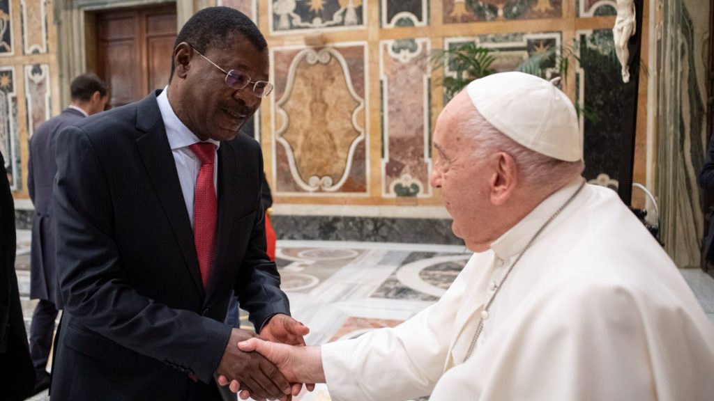 National Assembly Speaker Moses Wetang'ula and Pope Francis at Apostolic Palaces in Vatican City. PHOTO/@ HonWetangula/X