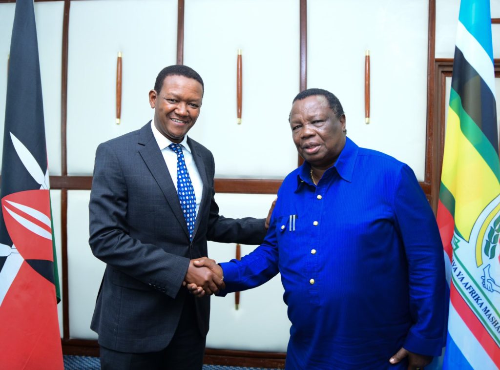 COTU Secretary-General Francis Atwoli and Labour Cabinet Secretary Alfred Mutua.