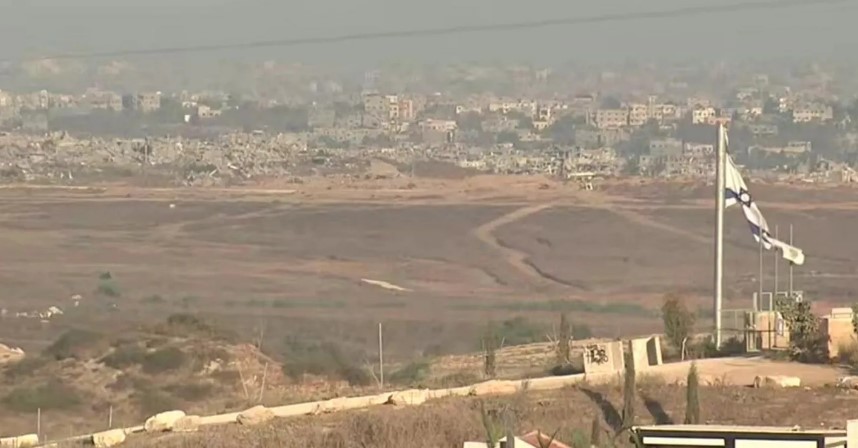 The Gaza Strip as seen in the distance from Israel on Saturday morning. PHOTO/Reuters