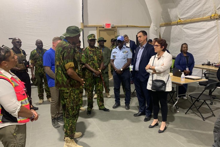 Kenyan Police officers during a meeting with international partners on Thursday August 8, 2024. PHOTO/@NPSOfficial_KE/X