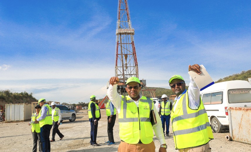 KenGen officials led by Managing Director Peter Njenga during an inspection tour on Thursday, August 21, 2024. PHOTO/@KenGenKenya/X