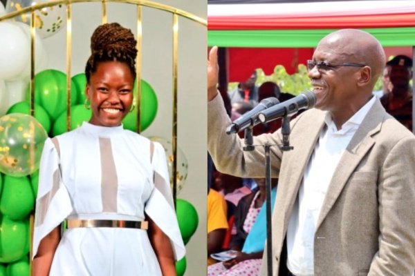 A photo collage of Kakamega senator Boni Khalwale and his daughter Linda. PHOTOs/@DrBKhalwale/X