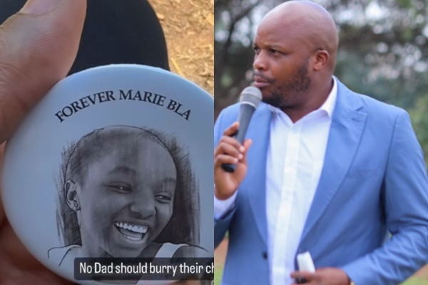 Lang'ata MP Jalang'o attends funeral ceremony of actress Gloria Moraa's daughter Marie Achieng'. PHOTOs/@jalangoo/Instagram