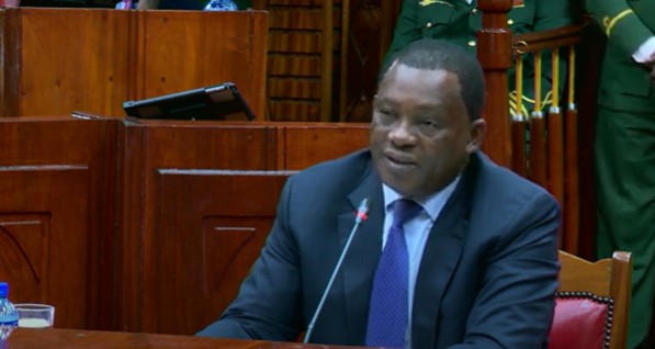 Public Service Cabinet Secretary nominee Justin Muturi appearing before the Committee on Appointments on Sunday August 4, 2024. PHOTO/ screengrab by K24 Digital