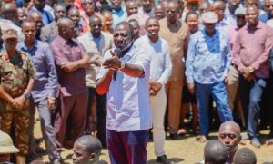 President William Ruto addressing Migori residents on Wednesday, August 28, 2024. PHOTO/@rigathi/X