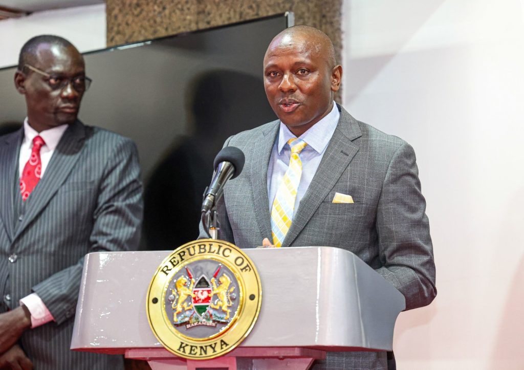 Leader of Majority Kimani Ichung'wah speaking during the signing of the IEBC Amendment Bill on July 9, 2024. PHOTO/@KIMANIICHUNGWAH/X