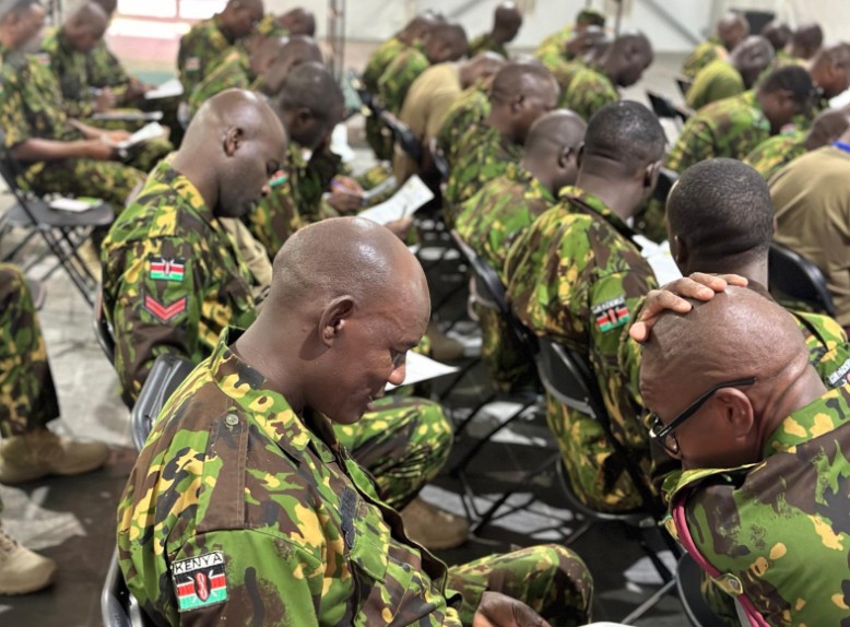 Kenyan police officers in Haiti undergo a training programme on August 11, 2024.