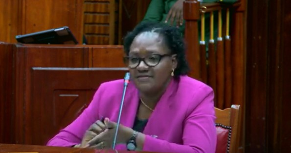 Gender CS nominee Stella Soi Lang'at appearing before the National Assembly Committee on Appointment on Sunday, August 4, 2024. PHOTO/ Screengrab by K24 Digital