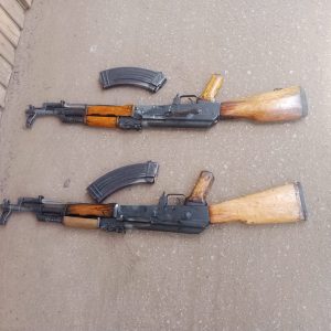 Two firearms recovered from bandits in West Pokot. PHOTO/@NPSOfficial_KE/X