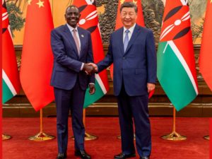 President William Ruto and President Xi Jinping. PHOTO/@ChineseEmbKenya