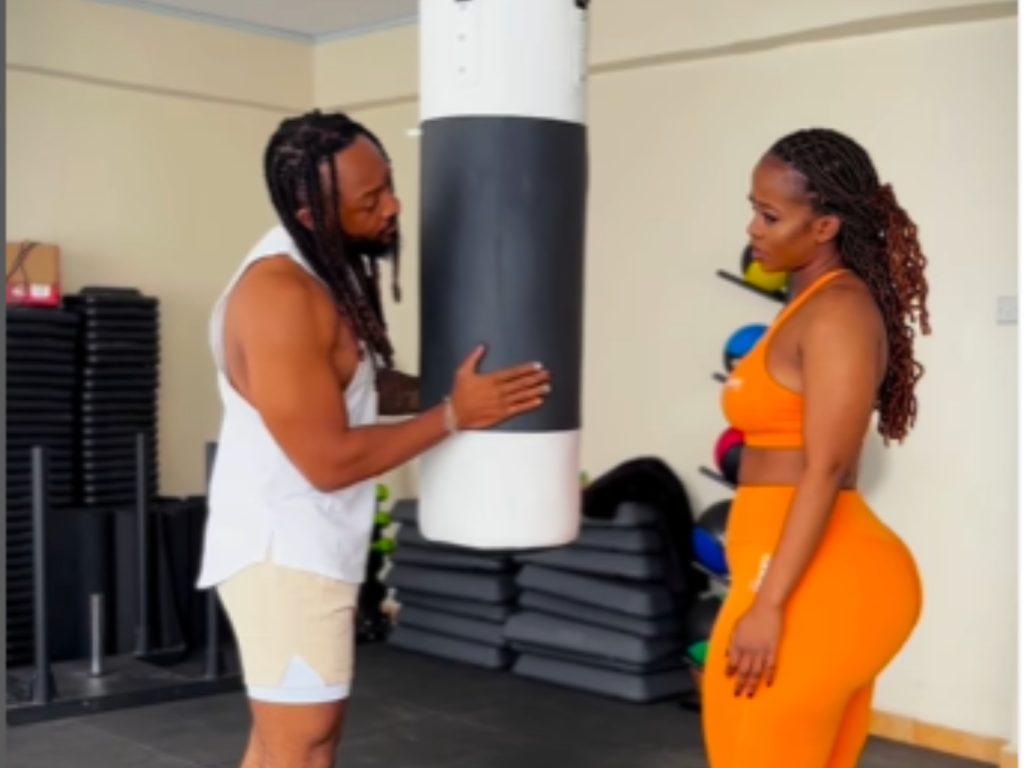 Frankie Just Gym It with Corazon Kwamboka during training session