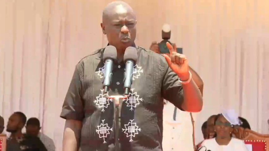 Deputy President Rigathi Gachagua speaking in Mpeketoni Lamu on Thursday September 19, 2024. PHOTO/ Screengrab by K24