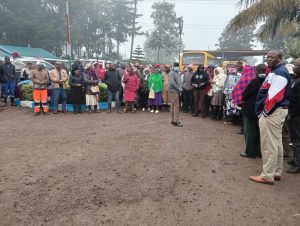 Parents at Hillside Endarasha Academy on Friday, September 6, 2024, after the night inferno that claimed 17 lives. PHOTO/Loise Wambugu