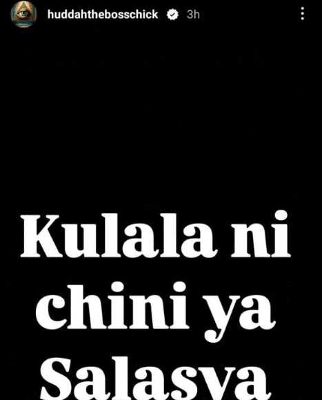 A screenshot of Huddah Monroe's message to Peter Salasya. PHOTO/Screengrab by K24 Digital