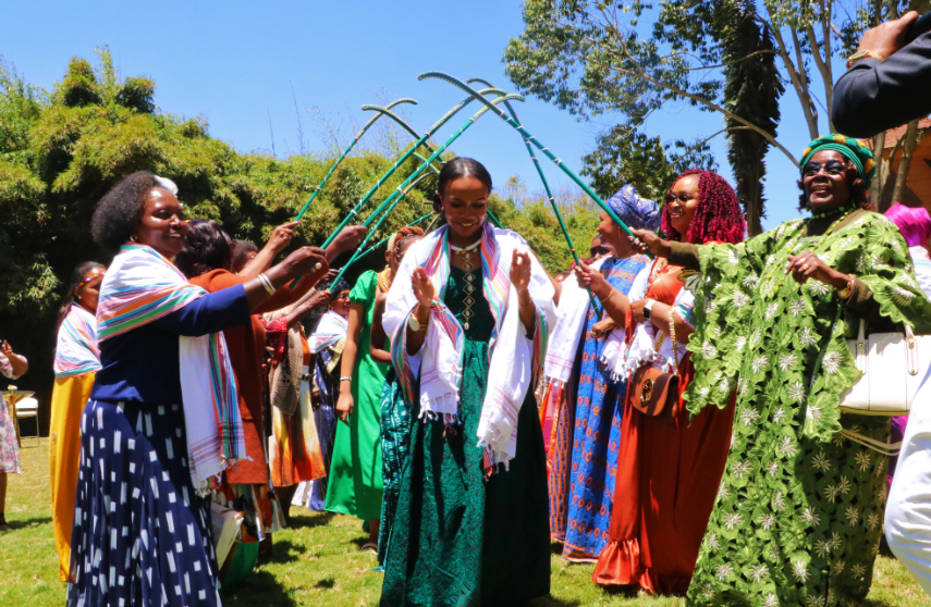 David Kimoi's bride Ivy Chebet during the traditional wedding ceremony. PHOTO/@MoiGideon/X