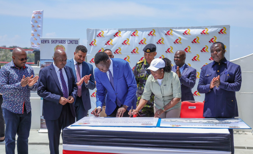 Defence CS Soipan Tuya signs off MV Uhuru to Kenya Railways Corporation