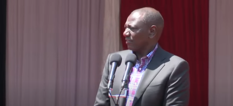 President William Ruto speaking in Nyeri on Sunday September 15, 2024. PHOTO/ Screengrab by K24 Digital