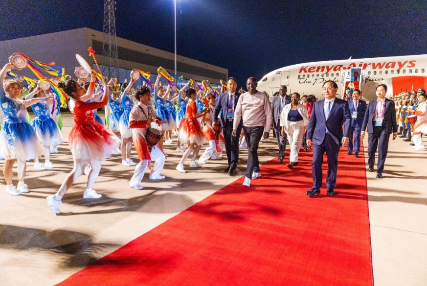 President William Ruto lands in China.PHOTO/@WilliamsRuto