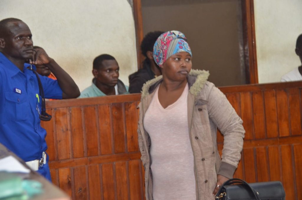 Ann Wamboi before the Mombasa law court. PHOTO /Sophie Njoka