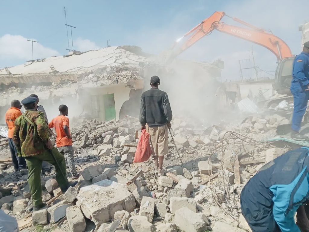 Residents watching there homes being demolished on September 24,2024. PHOTO/@HEBabuOwino/X