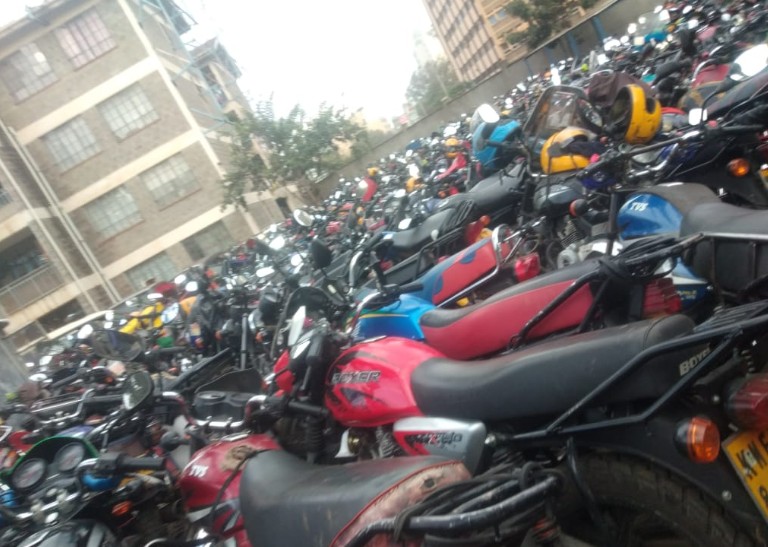 Motorbikes lie uncollected at a police station in Nairobi. PHOTO/@RobertAlai/X