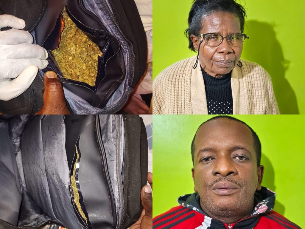 A photo collage of the suspects and the unique bhang. PHOTO/@DCI_Kenya/X