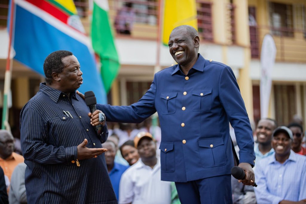 COTU (K) Secretary General Francis Atwoli with President William Ruto at a past function. PHOTO/@AtwoliDza/X