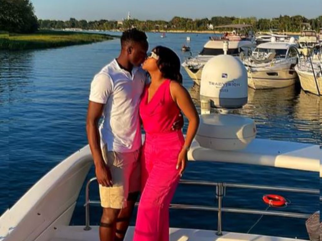 Victor Wanyama with his partner Serah Teshna. PHOTO/@serahteshna/Instagram
