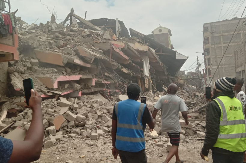 Multi-storey collapses in Kahawa West on Sunday, October 20, 2024. PHOTO/@C_NyaKundiH/X