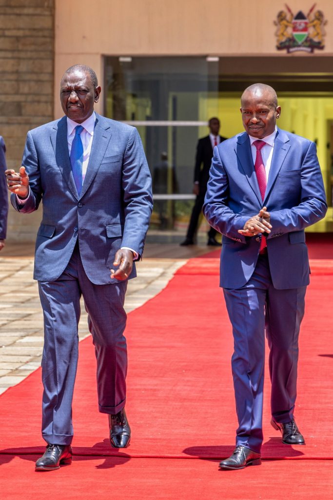 Interior CS Kithure Kindiki and President William Ruto at a past event. PHOTO/@KithureKindiki/X