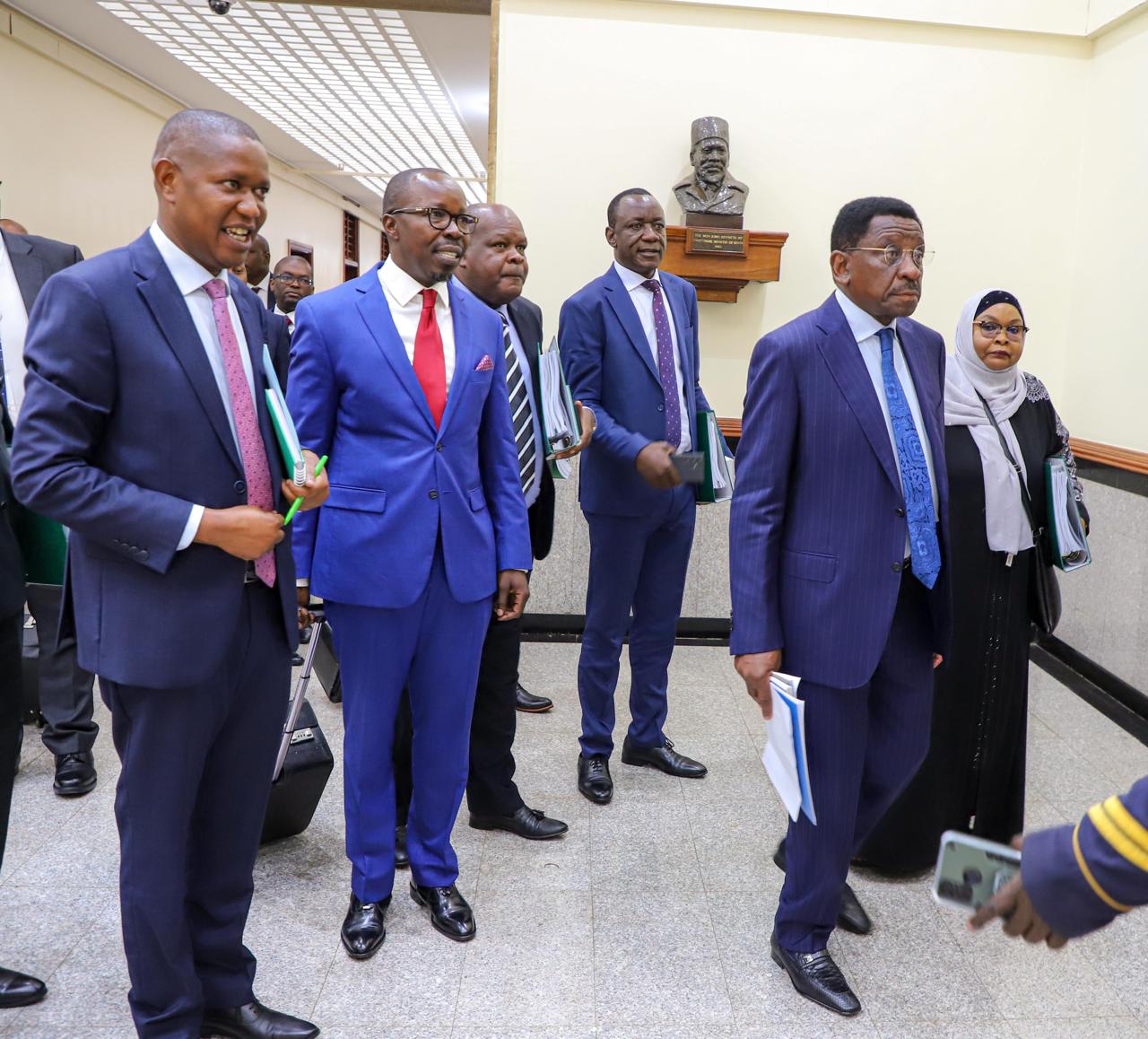 Senior Counsel James Orengo together with his team and Kibwezi West MP Mwengi Mutuse at the Senate for the hearing of DP Rigathi Gachagua's impeachment case. PHOTO/K24 TV